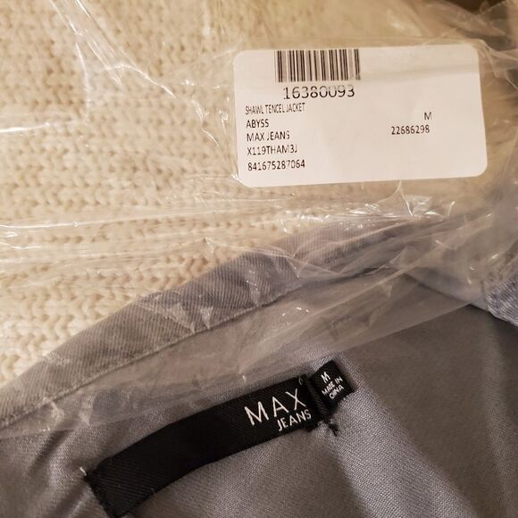 Max Jeans Shawl Tencel Jacket size Medium in Grey - NEW - Picture 11 of 13